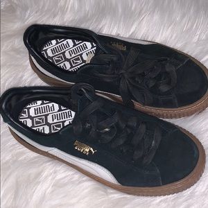 Puma suede platform shoes